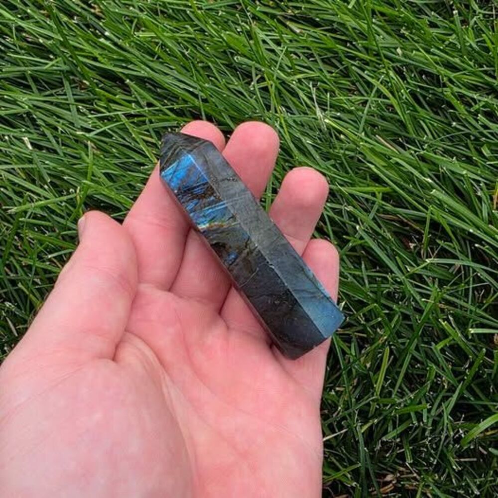 Labradorite Crystal Tower Blue Flash Polished Obelisk Point